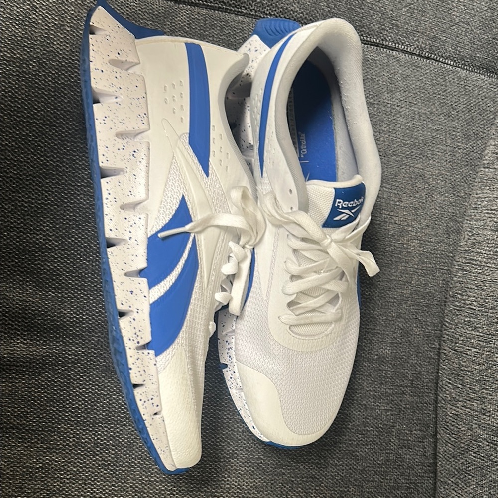 Reebok White and Blue Athletic Shoes
